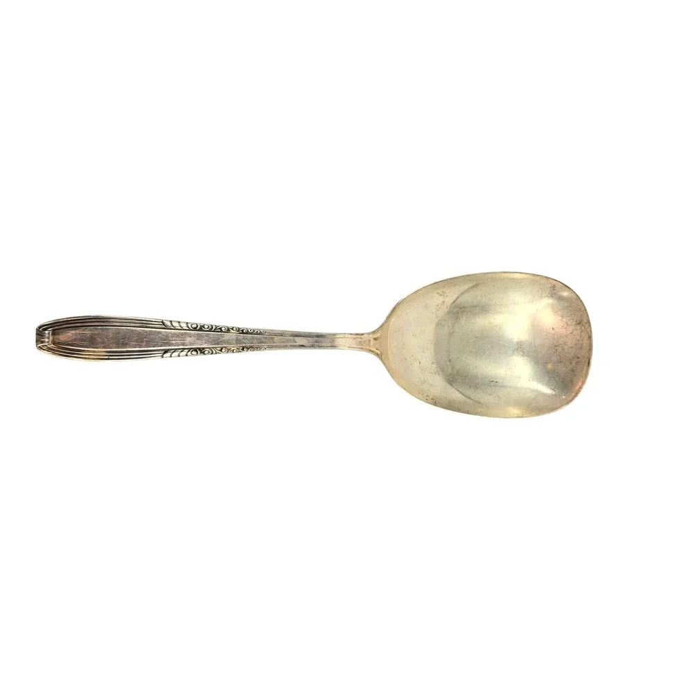 Harmony House Coronation Silver Plate AA+ Serving Spoon Vintage Art Deco 8.25